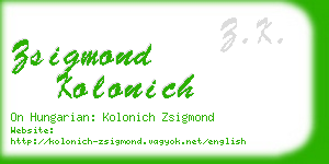 zsigmond kolonich business card